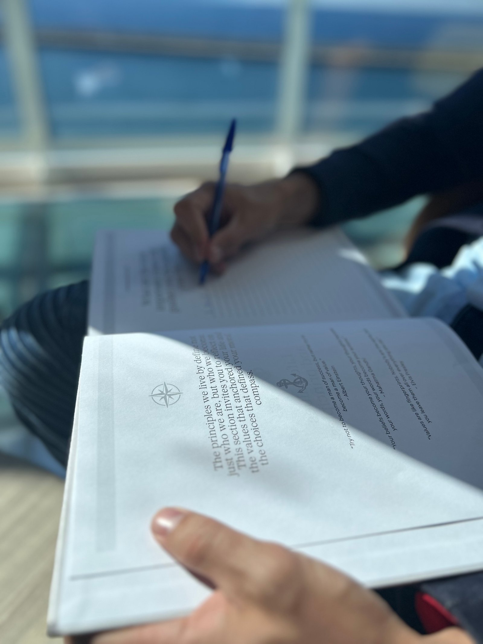 Section intro page about life values and principles